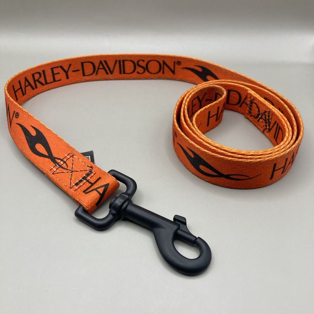 Harley Davidson Logo Pet Dog Handle Leash Orange Nylon 48”